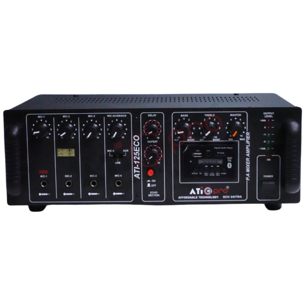 125 Watt PA Mixer Amplifier With Echo Effect Mic Model ATI-125ECO
